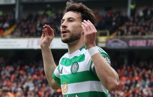 Nicolas Kühn of Celtic celebrates