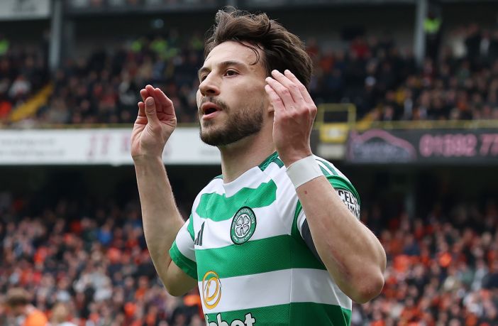 Nicolas Kühn of Celtic celebrates