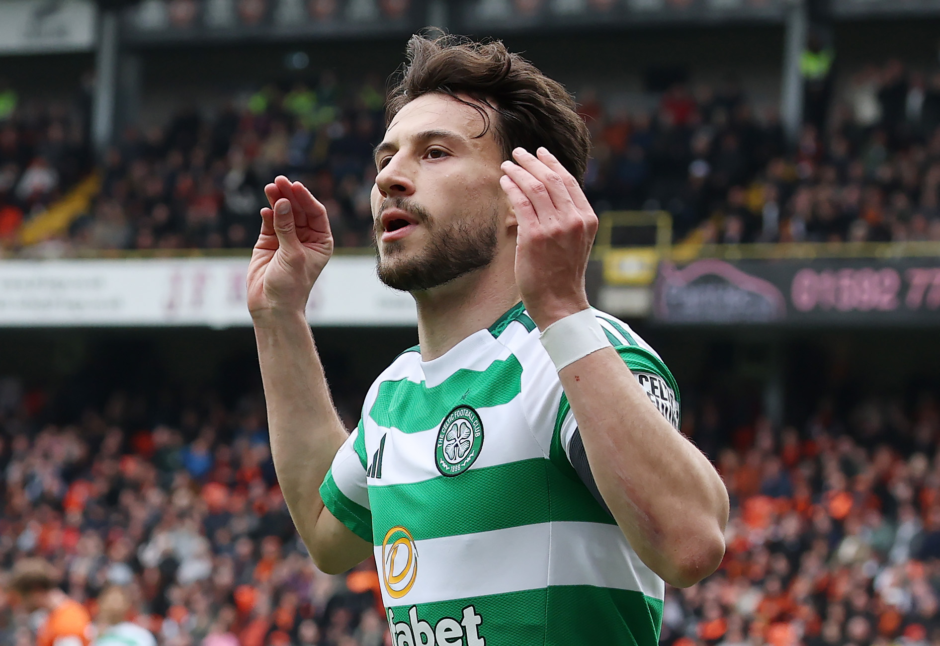 Nicolas Kühn of Celtic celebrates