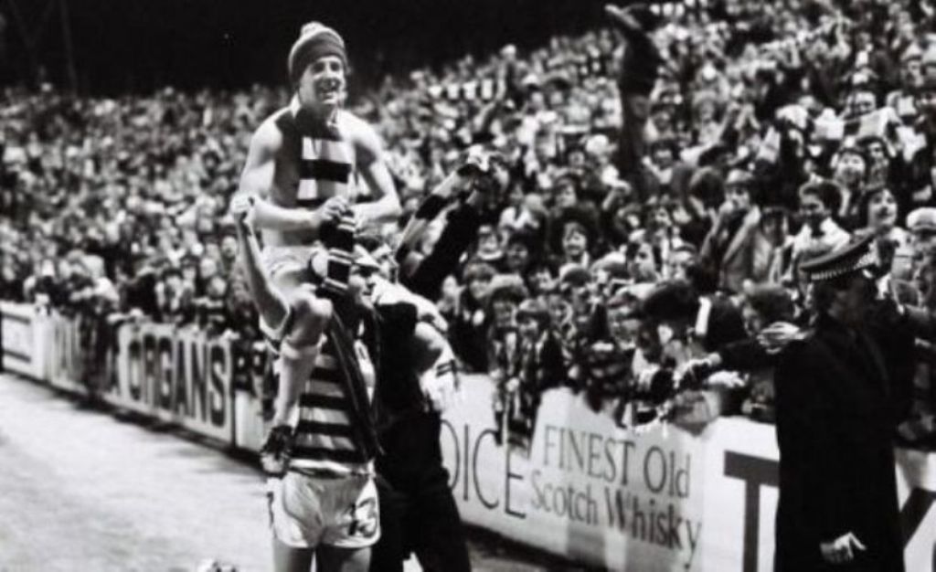 Tommy Burns celebrates