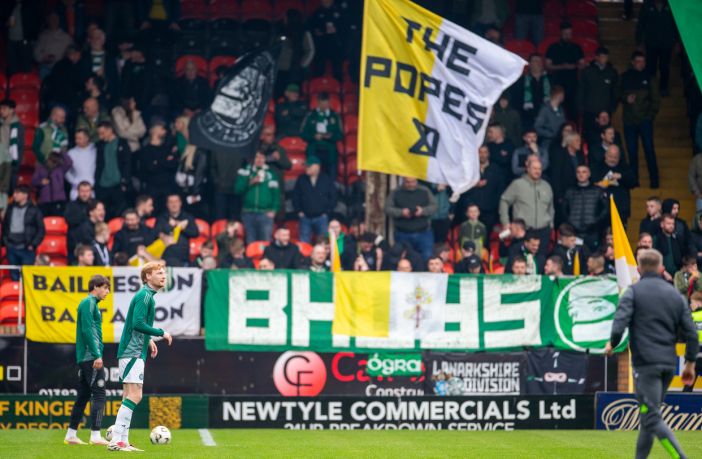 Celtic supporters at Tannadice