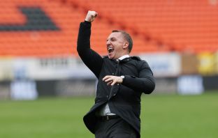 Brendan Rodgers celebrates