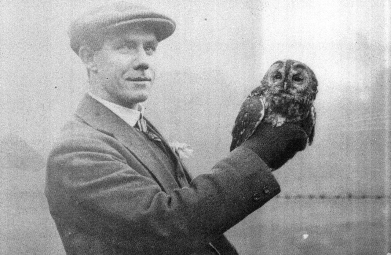 George Robertson with the owl