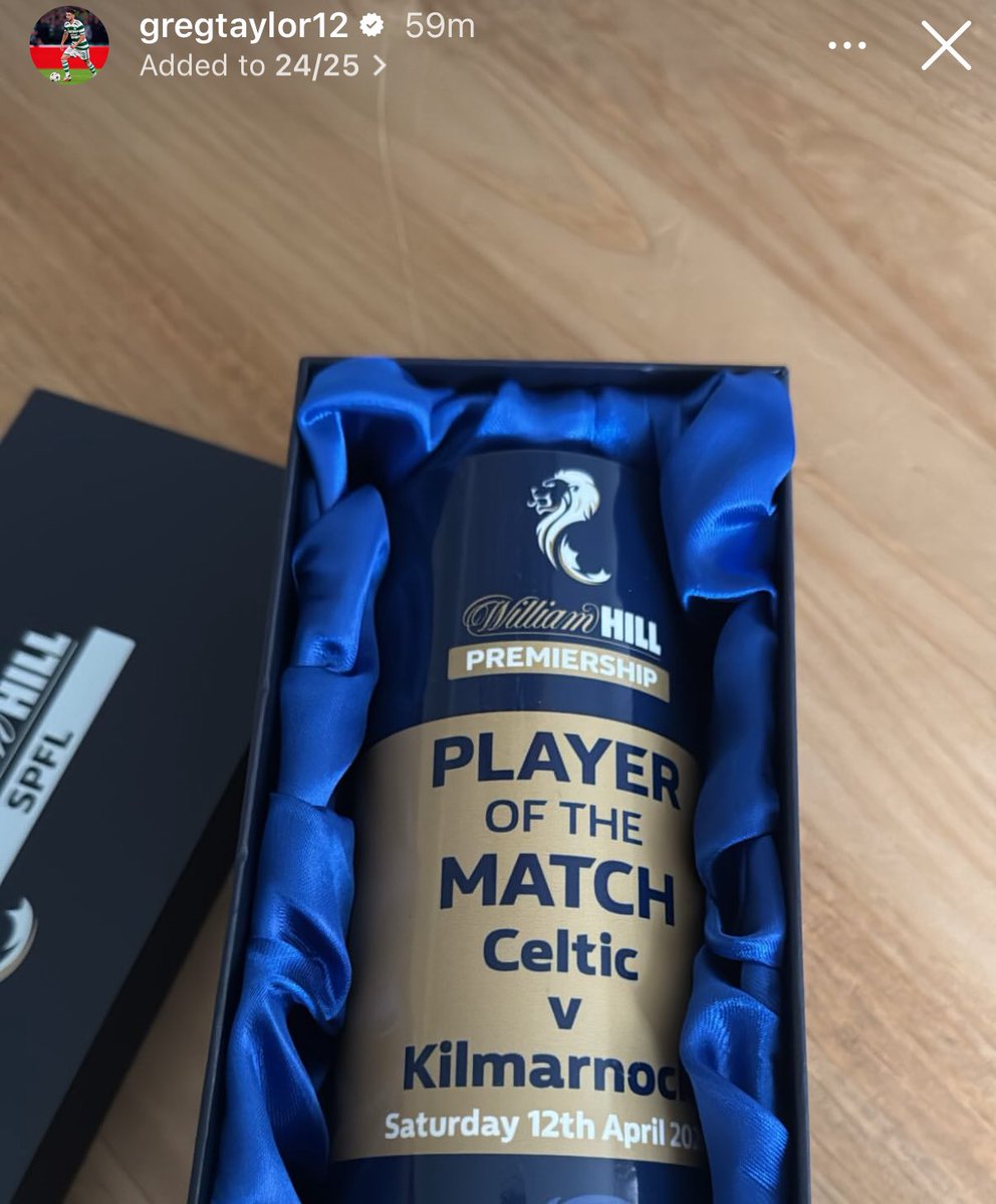 Greg Taylor's MOTM award