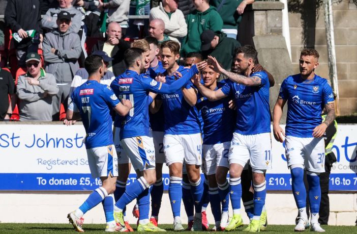 St Johnstone players celebrate