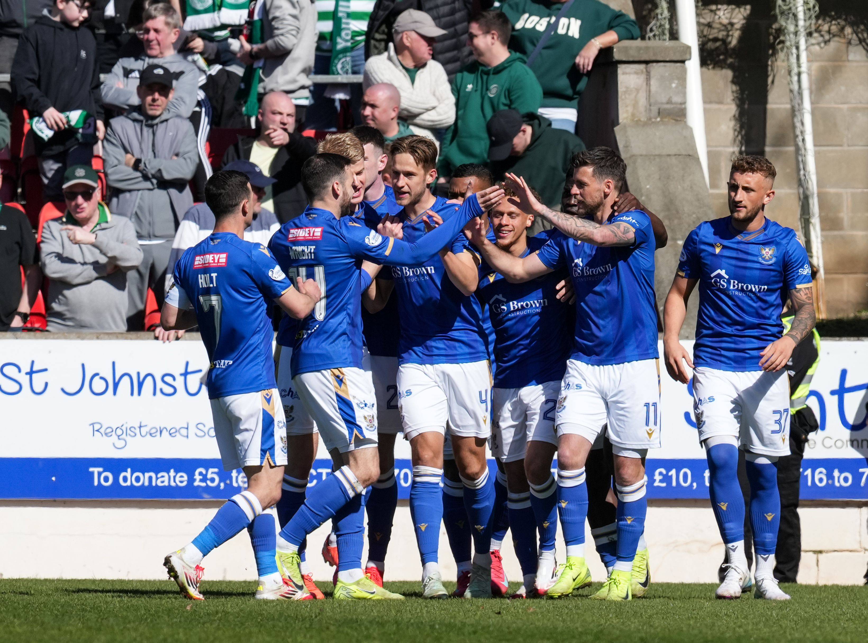 St Johnstone players celebrate