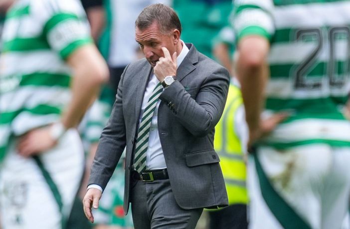 Brendan Rodgers on the pitch at full-time