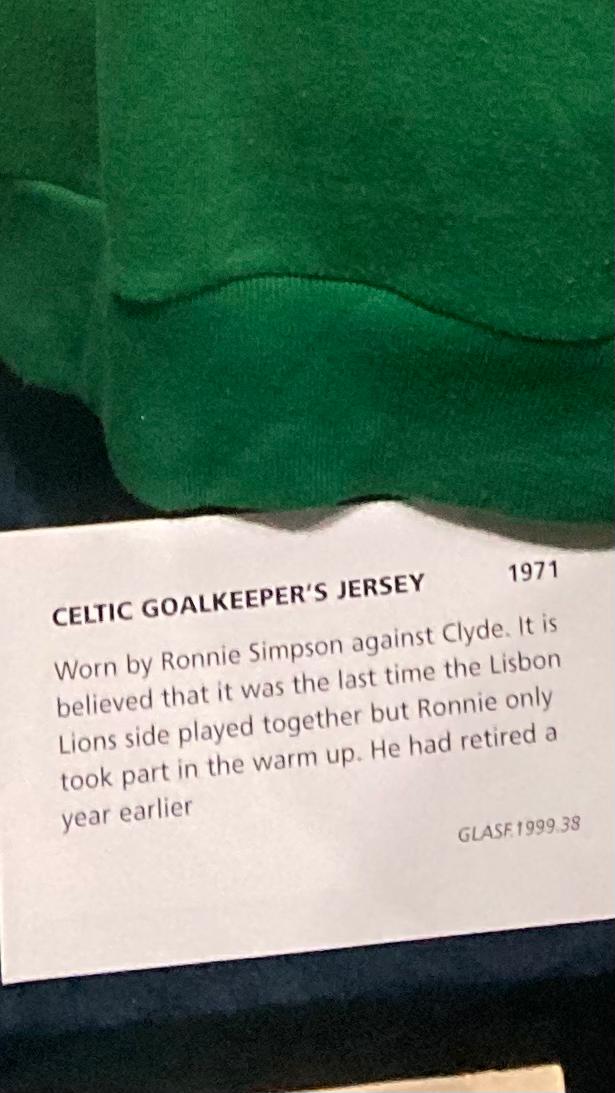 Ronnie Simpson's jersey