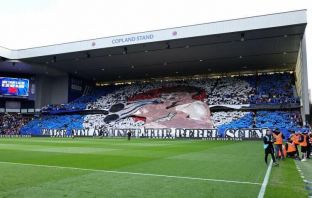 Their offensive tifo at Ibrox