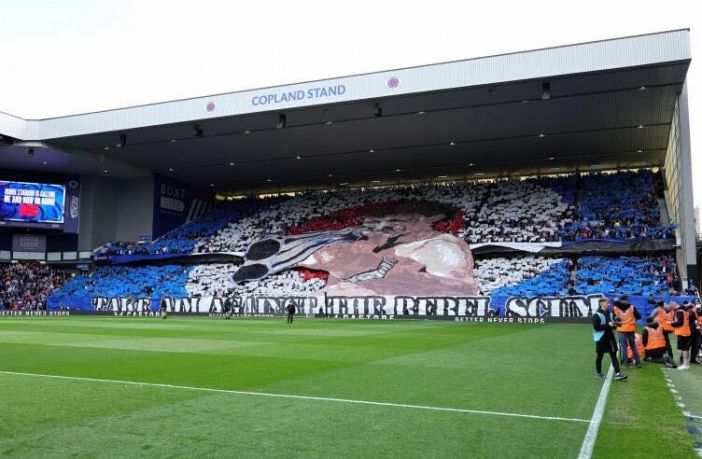 Their offensive tifo at Ibrox