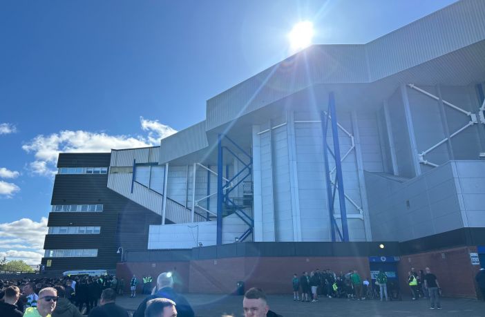 Celtic fans outside Ibrox