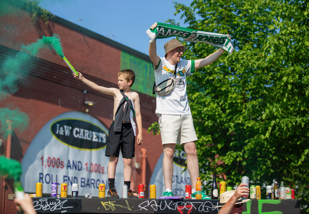 Celtic fans celebrate