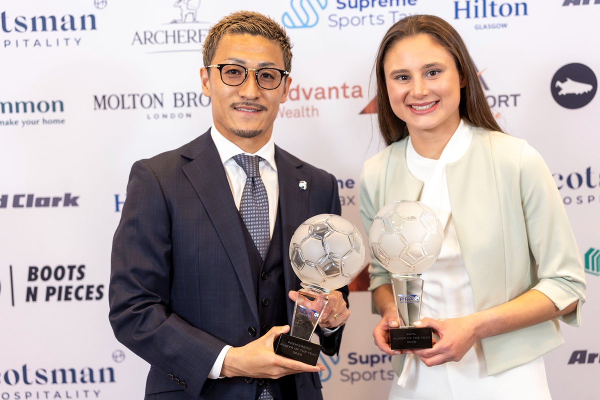 PFA Scotland POTY winners Daizen Maeda and Emma Lawton