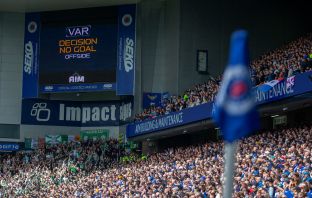 VAR decision at Ibrox for their offside goal