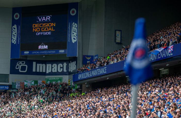 VAR decision at Ibrox for their offside goal