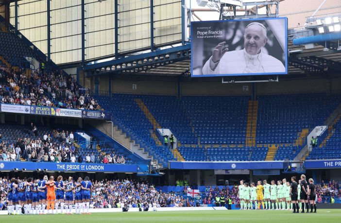 Stamford Bridge hold minute's silence in memory of Pope Francis
