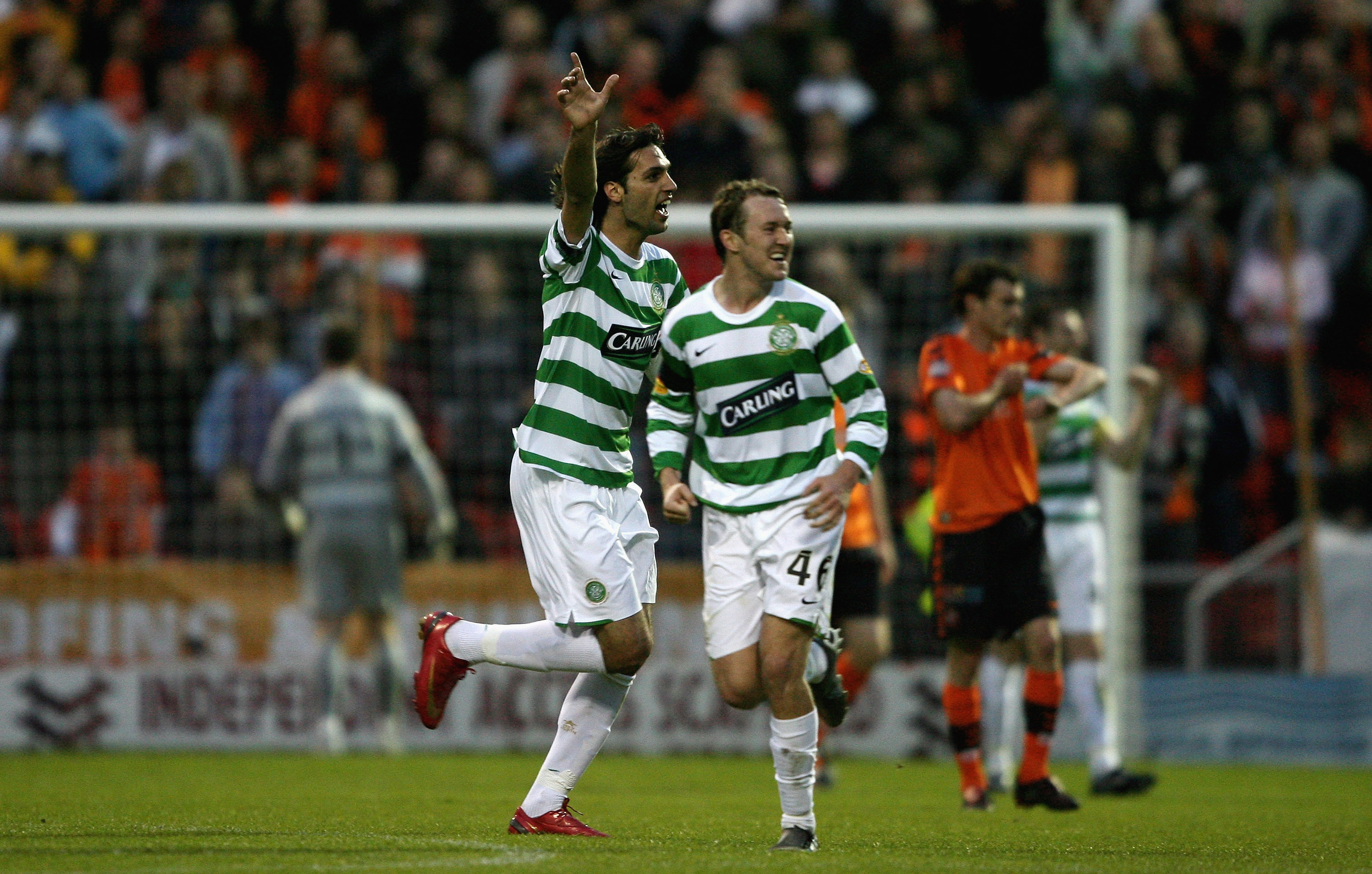 Gorgios Samaras and Aiden McGeady of Celtic celebrate 