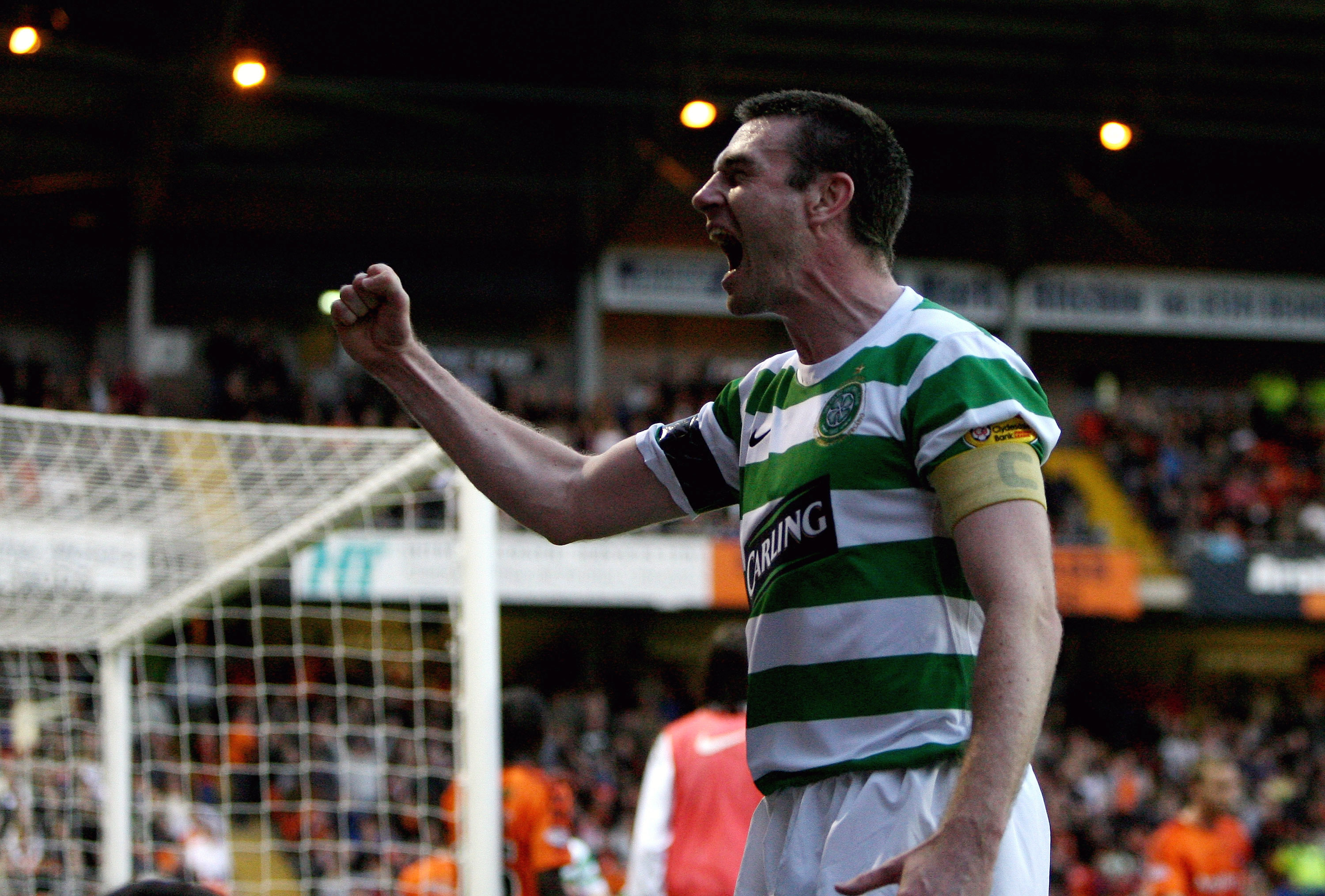 Celtic captain Stephen McManus celebrates