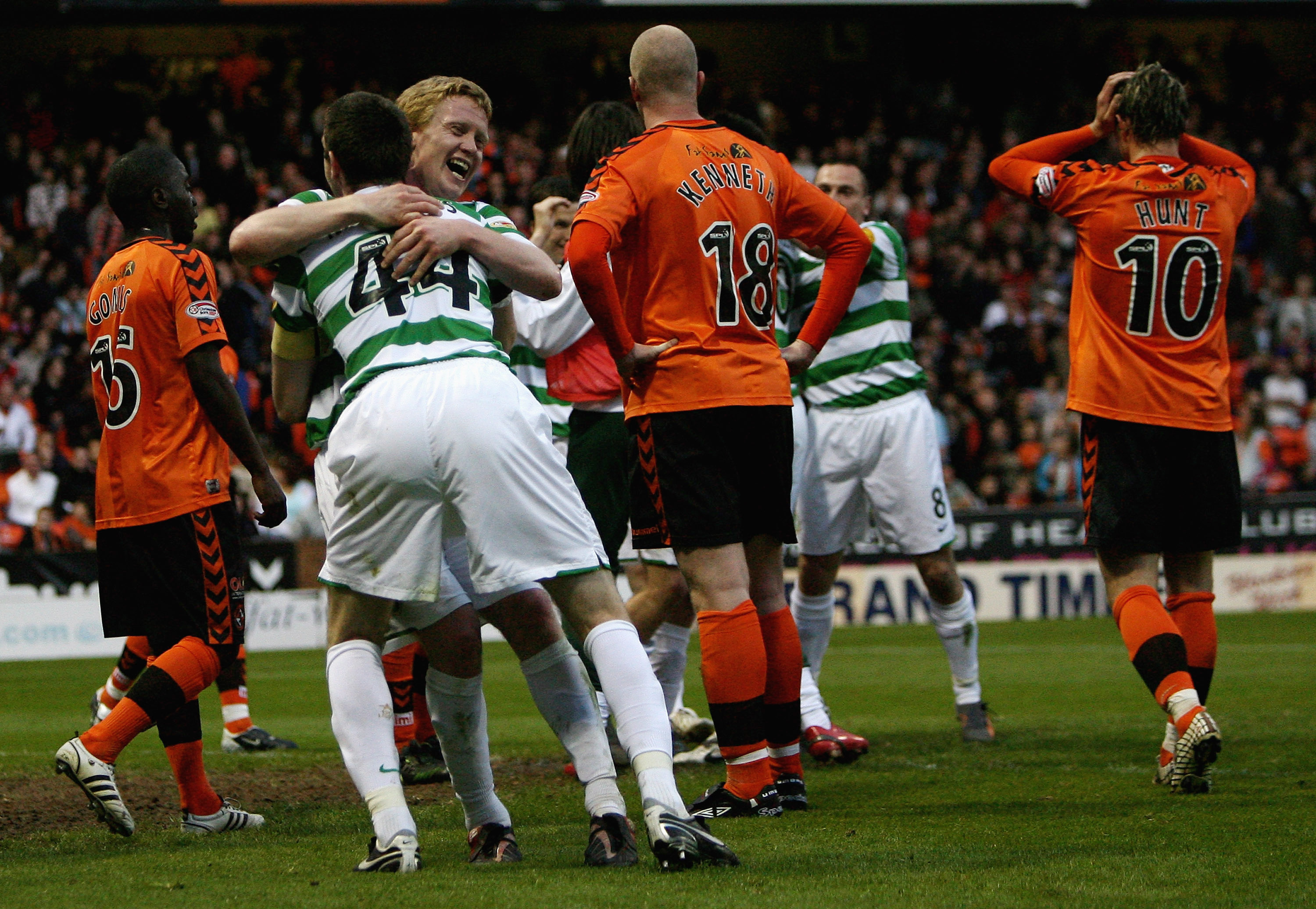 Mark Wilson and Stephen McManus celebrate 