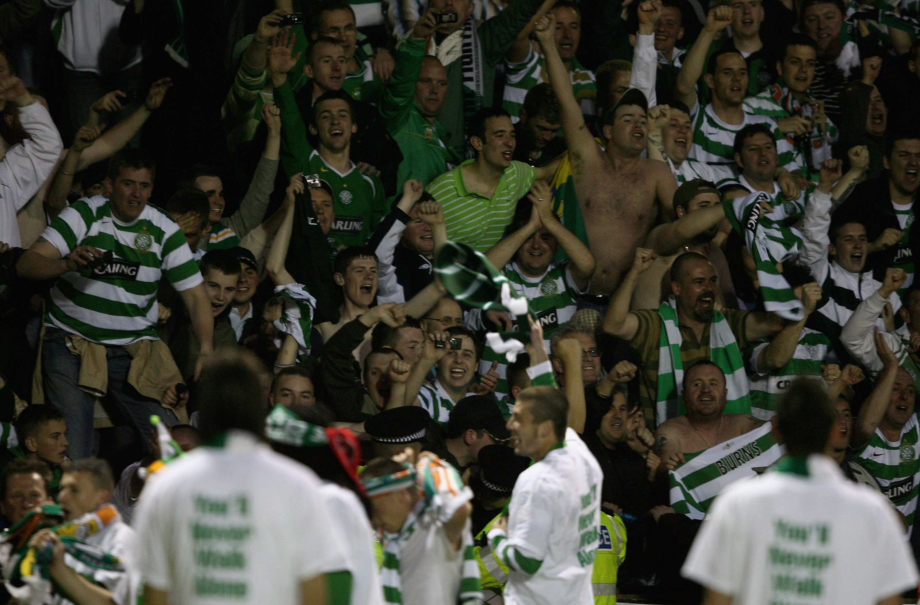 Celtic players do a lap of honour
