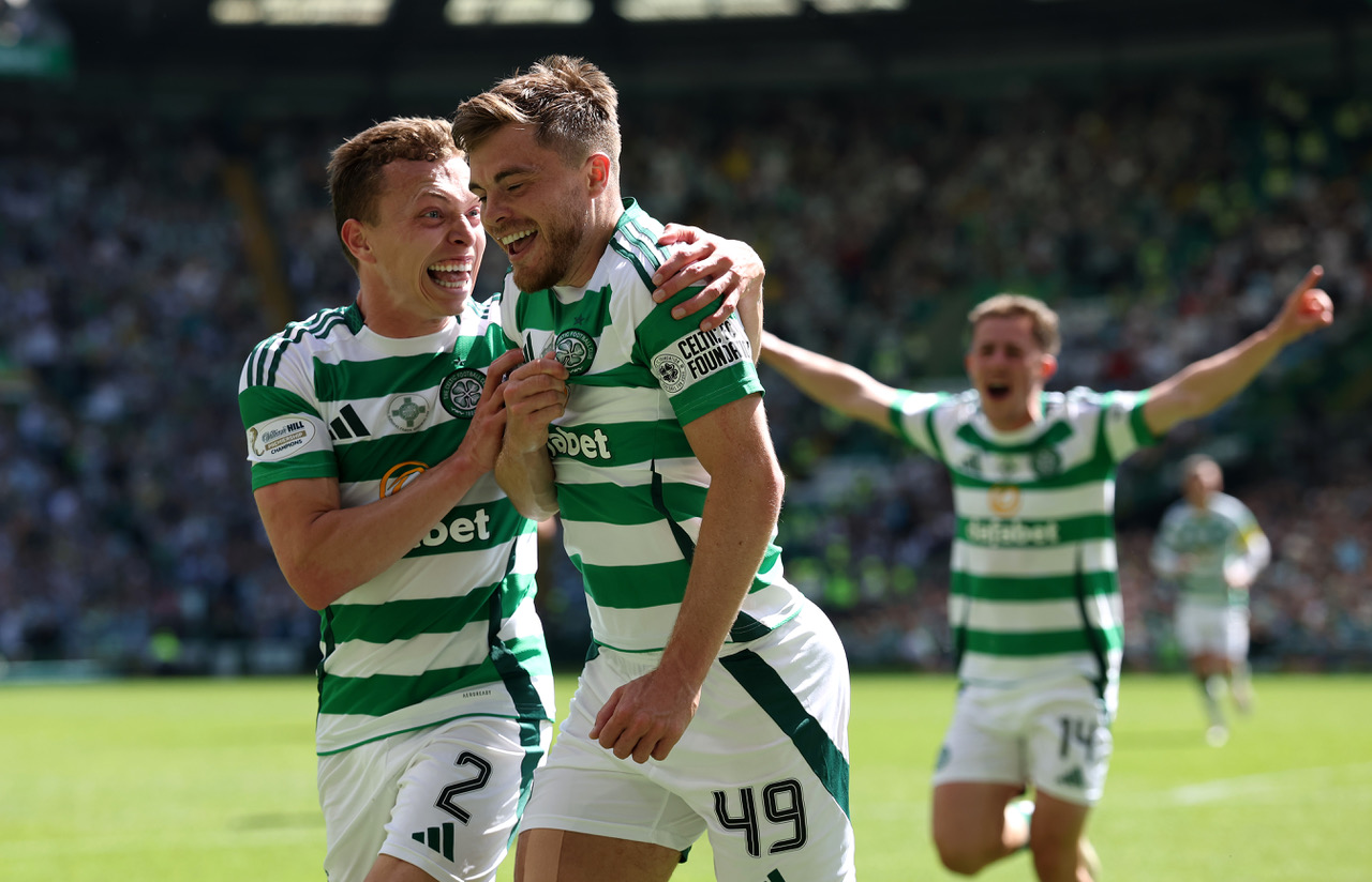 James Forrest celebrates