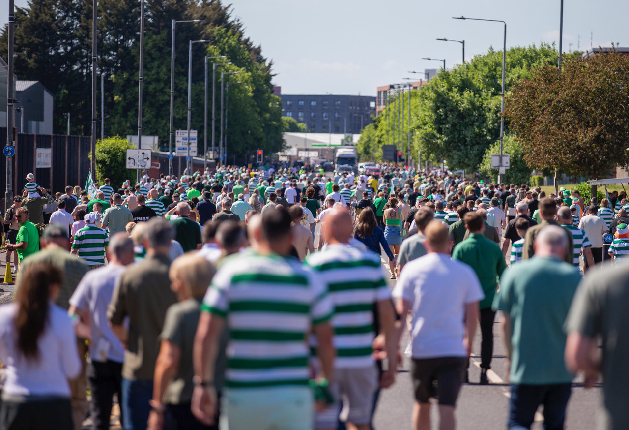 Celtic fans celebrate