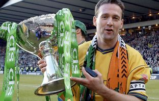 Paul Lambert with the League Cup