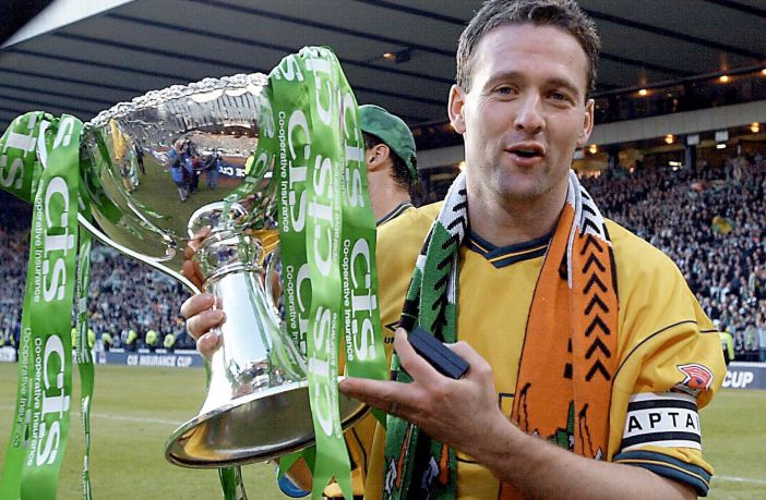 Paul Lambert with the League Cup