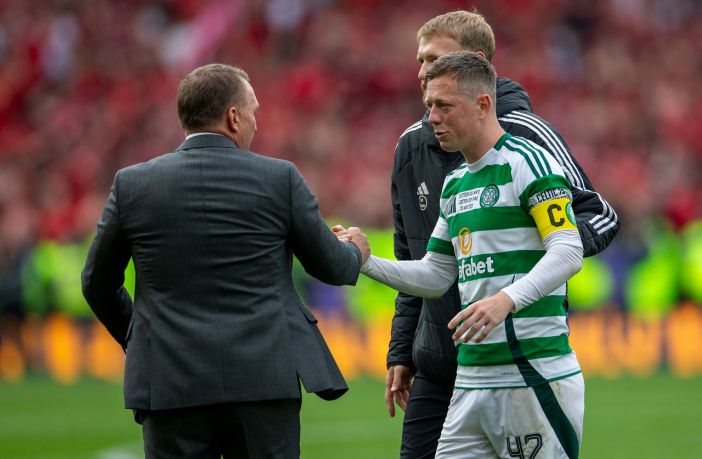 Brendan Rodgers with Callum McGregor
