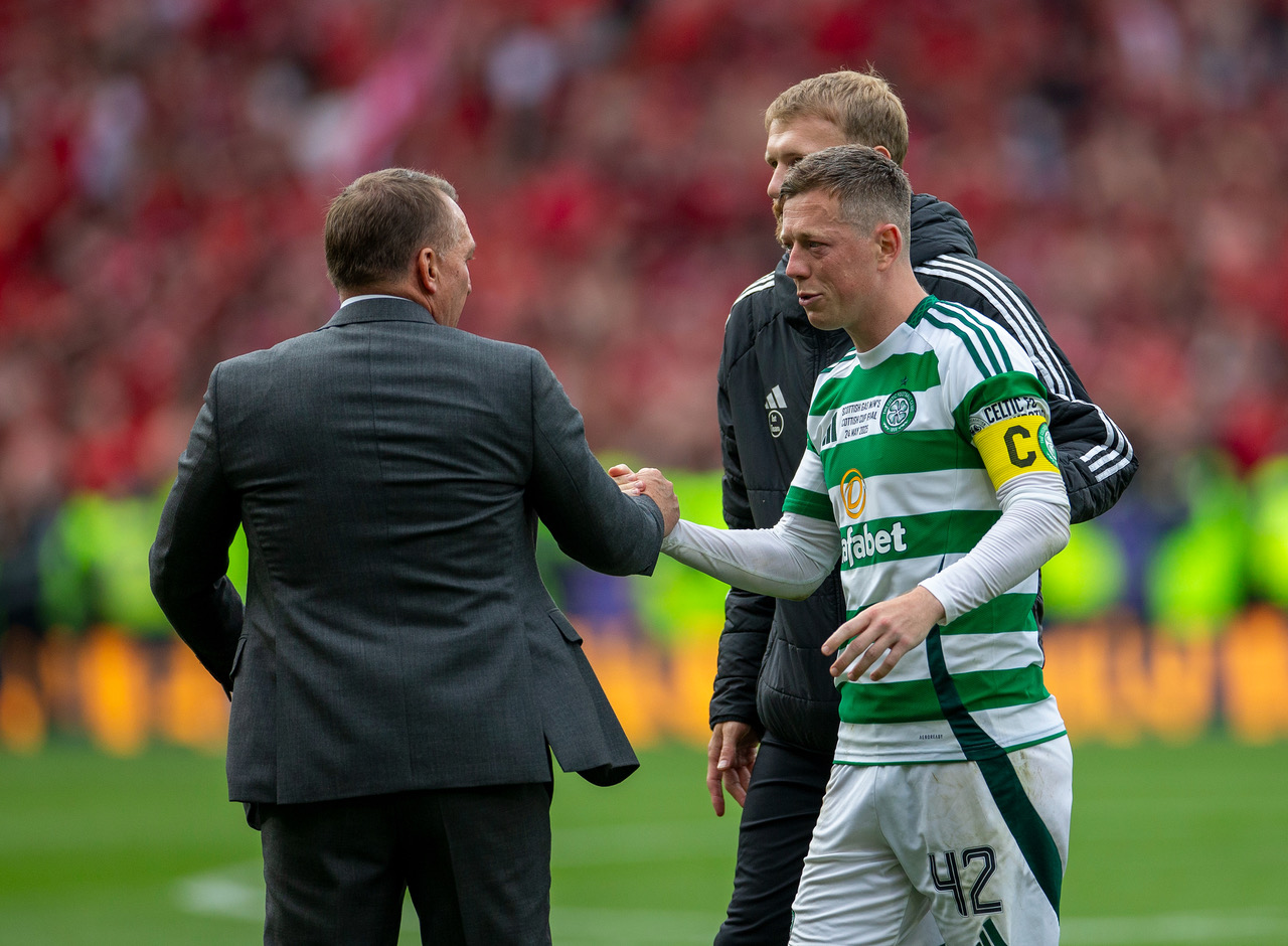 Brendan Rodgers with Callum McGregor