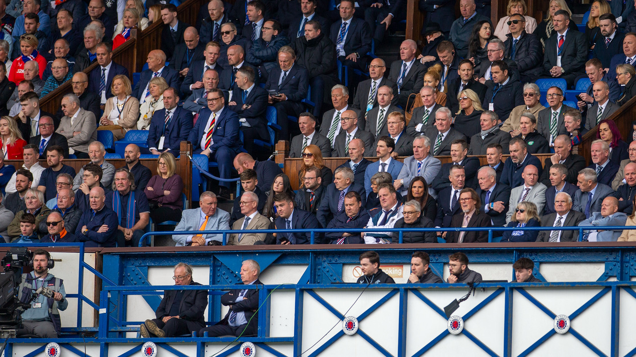 The Celtic Board and guests at Ibrox.