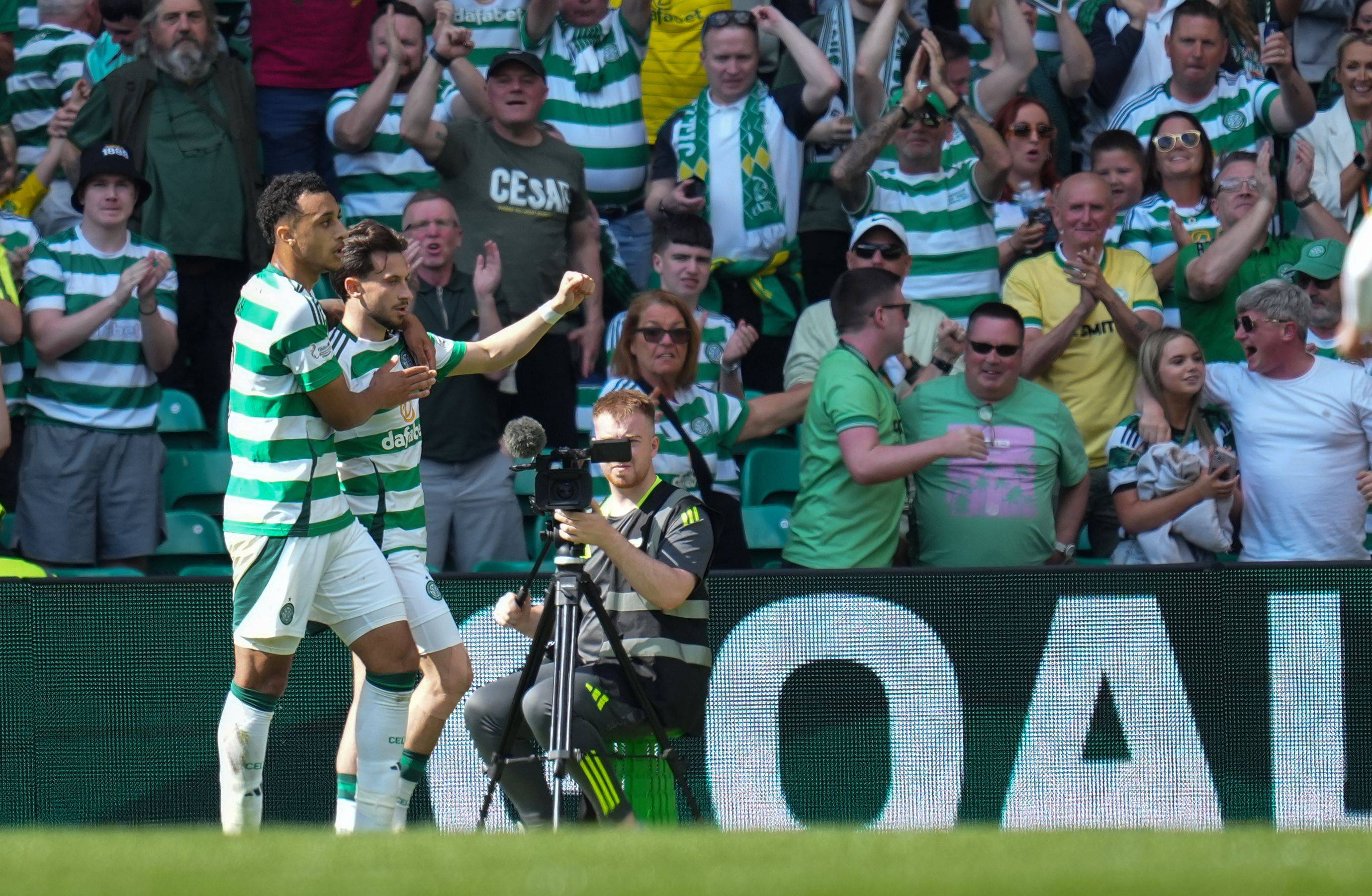 Nicolas Kuhn of Celtic celebrates