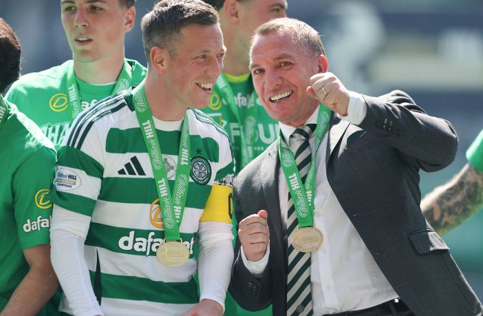 Callum McGregor and Brendan Rodgers