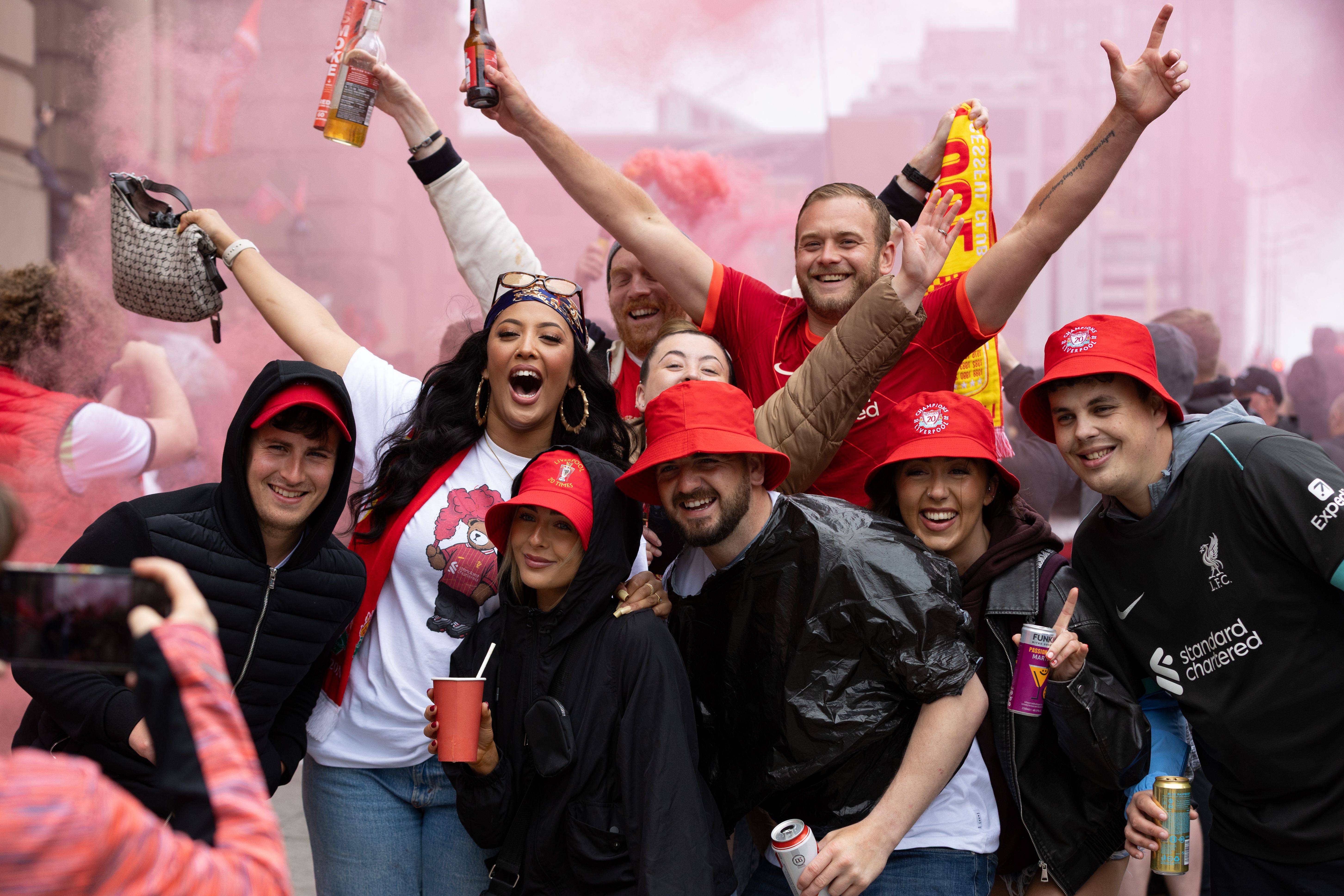 Liverpool fans celebrate