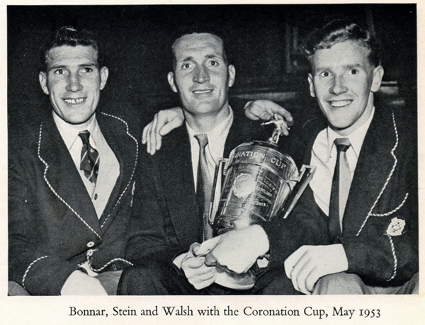 Bonnar, Stein and Walsh with the Coronation Cup 