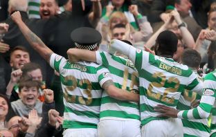 Mikael Lustig of Celtic celebrates