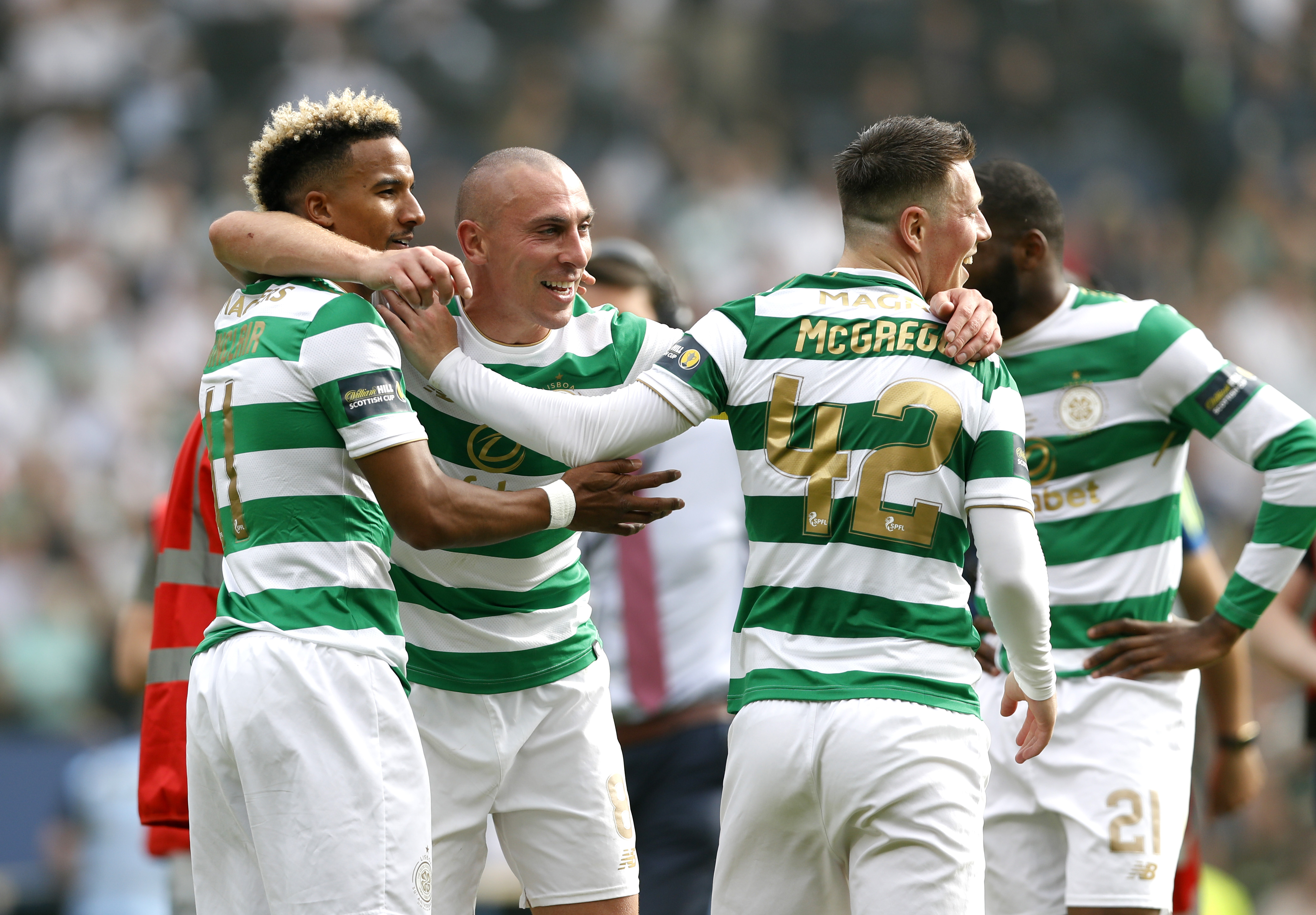 Scott Sinclair, Scott Brown and Callum McGregor