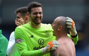 Craig Gordon and Scott Brown of Celtic