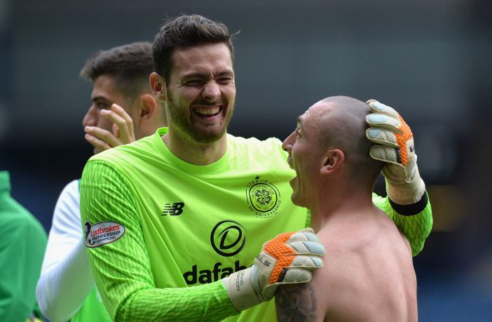 Craig Gordon and Scott Brown of Celtic