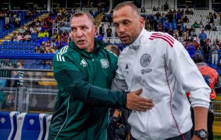 Brendan Rodgers Head coach of Celtic and John Heitinga Head Coach of Ajax