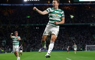 Alistair Johnston celebrates