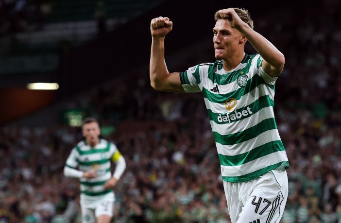 Dane Murray of Celtic celebrates