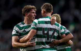 Dane Murray celebrates with Arne Engels