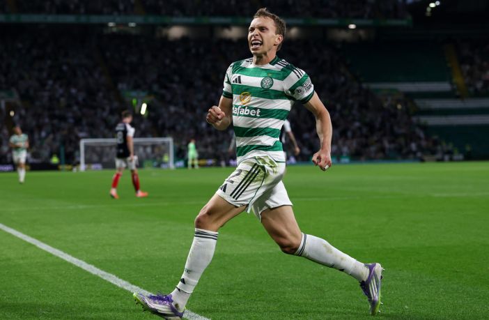 Alistair Johnston celebrates