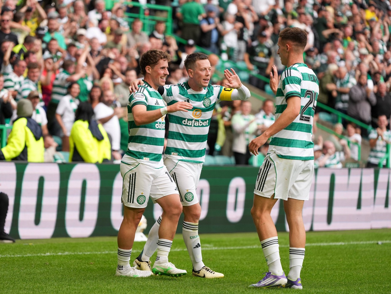 Luke McCowan of Celtic celebrates