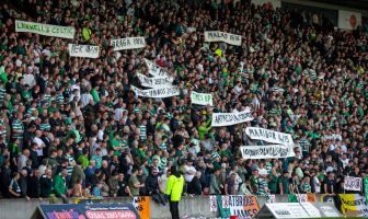 Celtic fan protest at Firhill