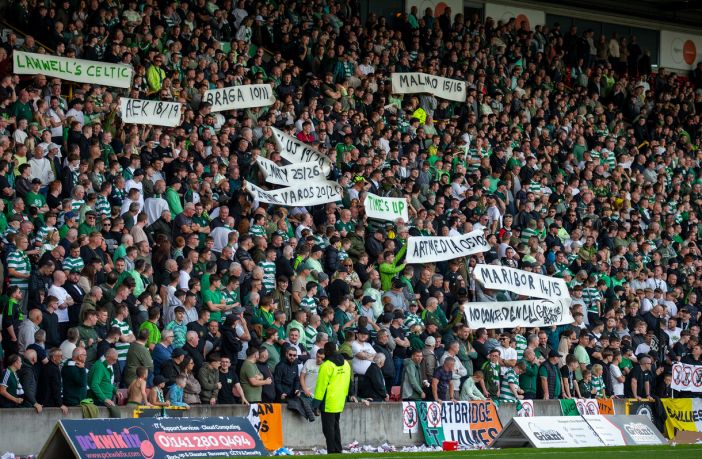 Celtic fan protest at Firhill