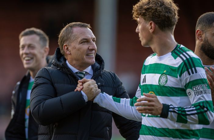 Arne Engels with Brendan Rodgers