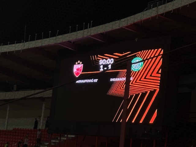 View from the away end in Belgrade