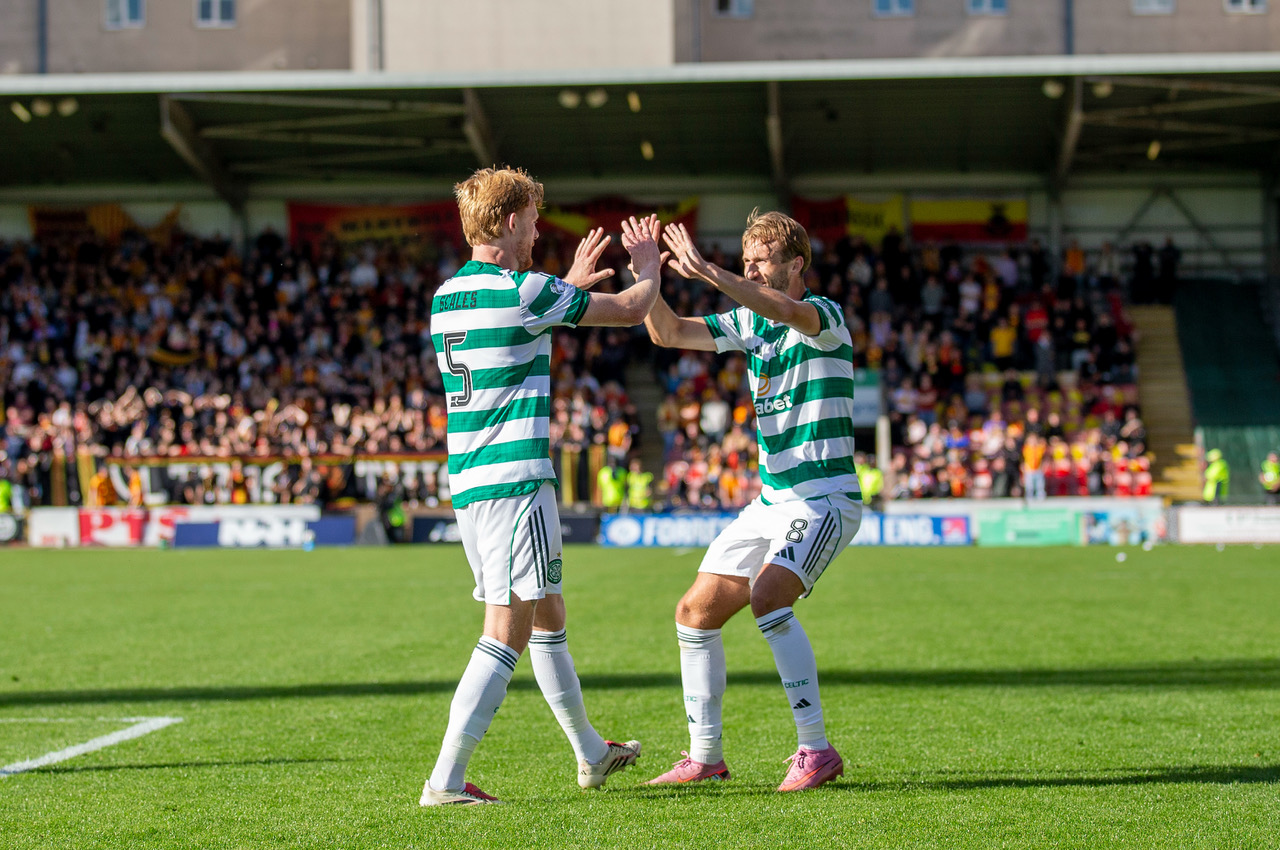 Liam Scales celebrates